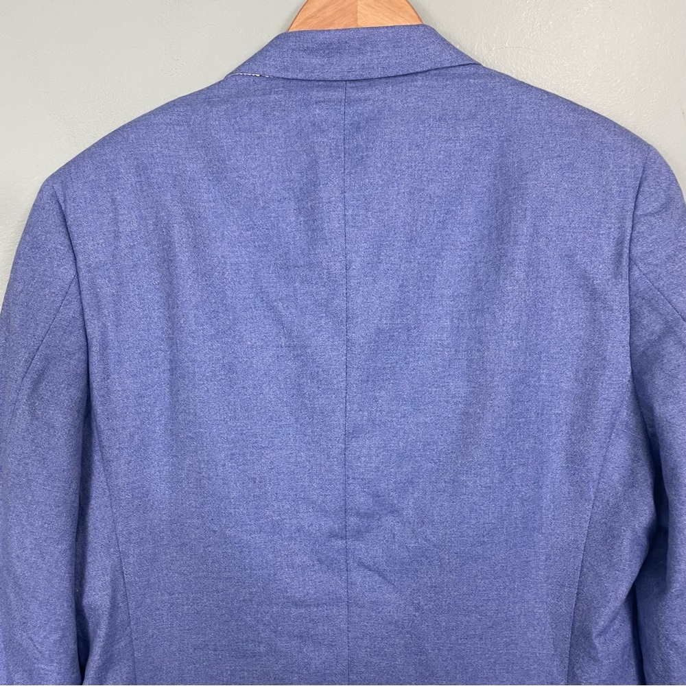 Hickey Freeman Silk‎ Cashmere Blend Blazer Sports Jacket Men 44 Long Light Blue - Picture 6 of 11
